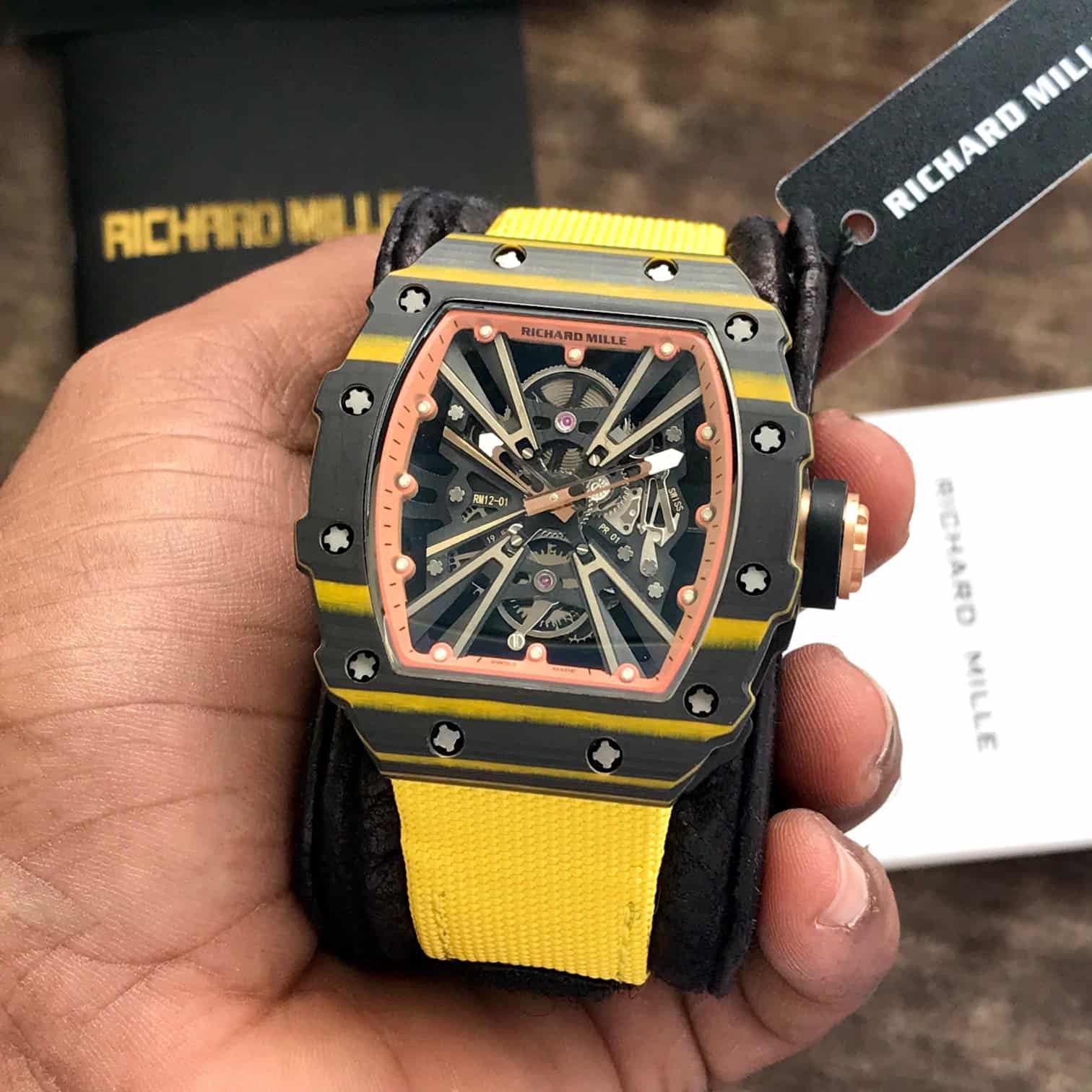 Richard Mille RM 12-01 Tourbillion Carbon Body Limited Edition Light Weight Automatic Mens Watch