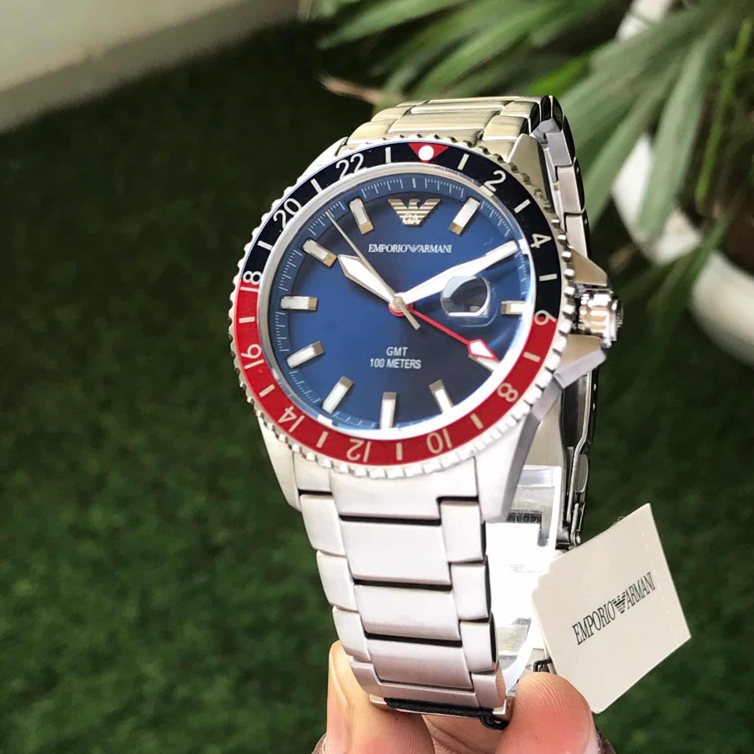 Emporio Armani AR11590 Diver GMT Blue Dial Men’s Automatic Quality Watch