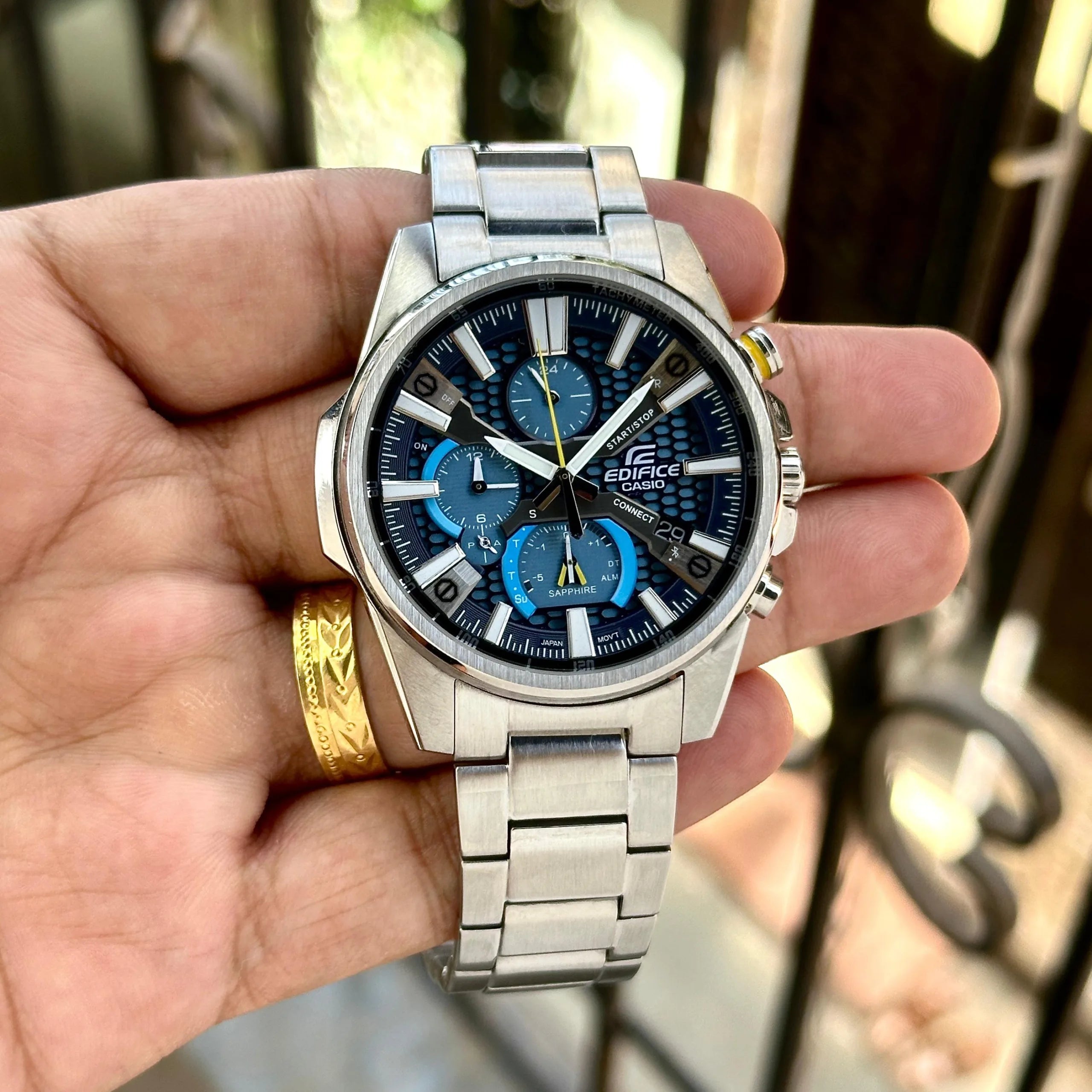 CASIO EDIFICE EQB-1200D-2A BLUE MULTI LAYER CHRONOGRAPH DIAL