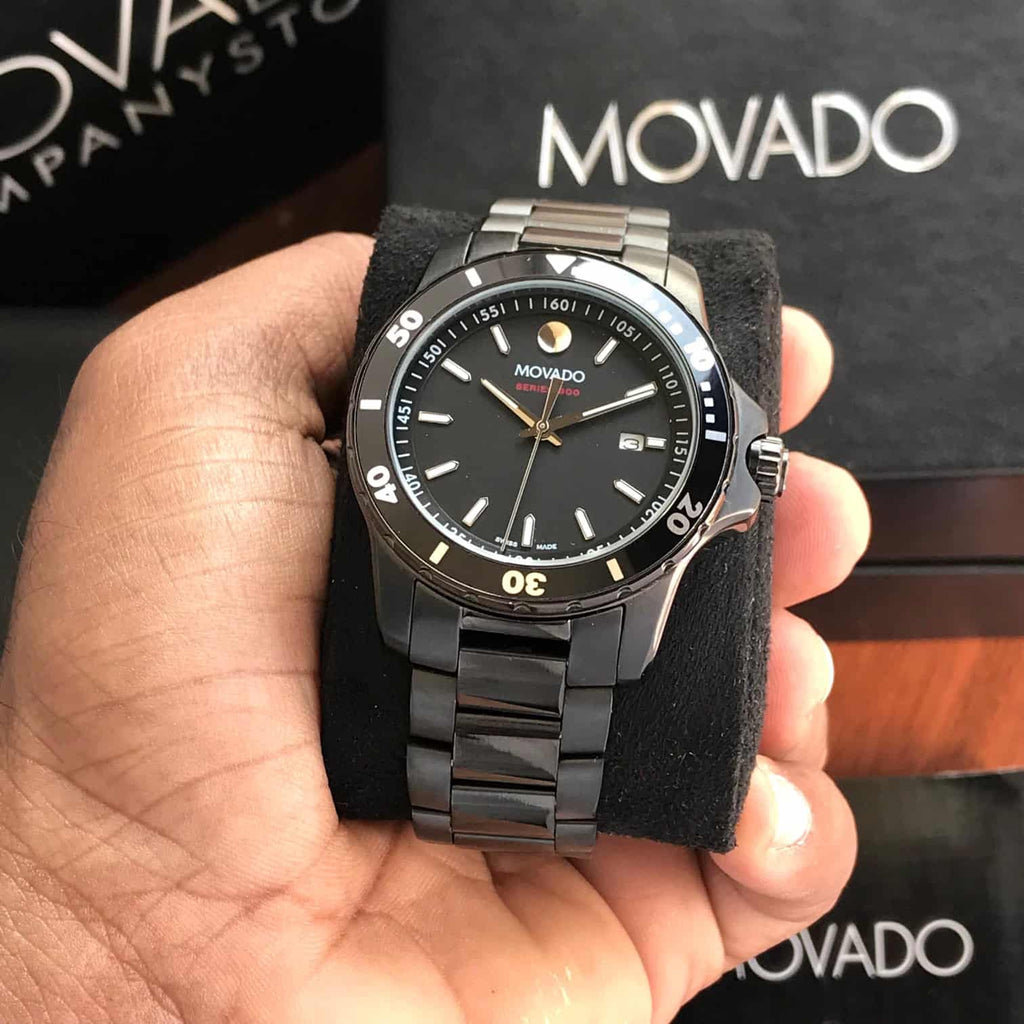 Movado 800 Series Black Dial Black PVD Japanese Men’s Watch