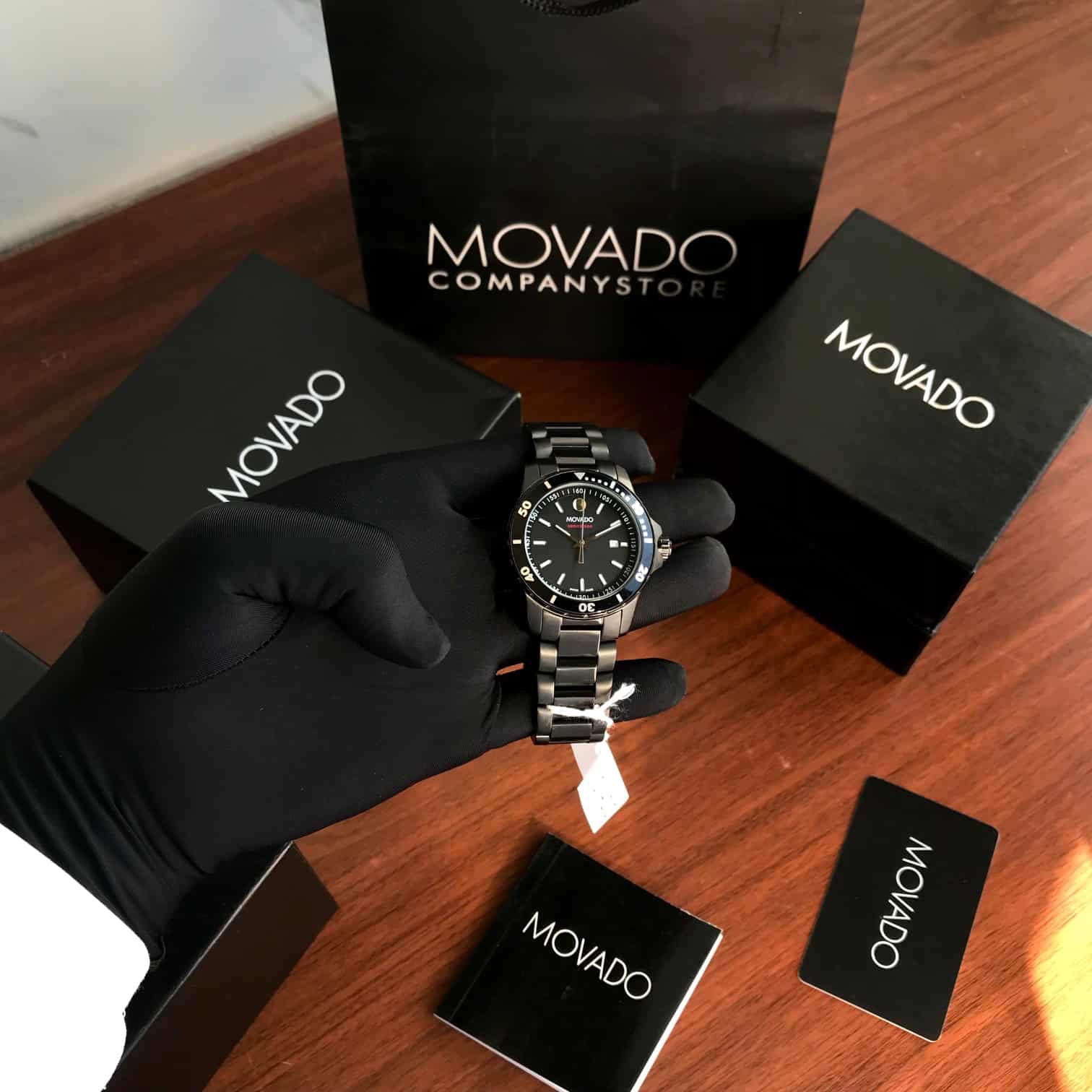 Movado 800 Series Black Dial Black PVD Japanese Men’s Watch