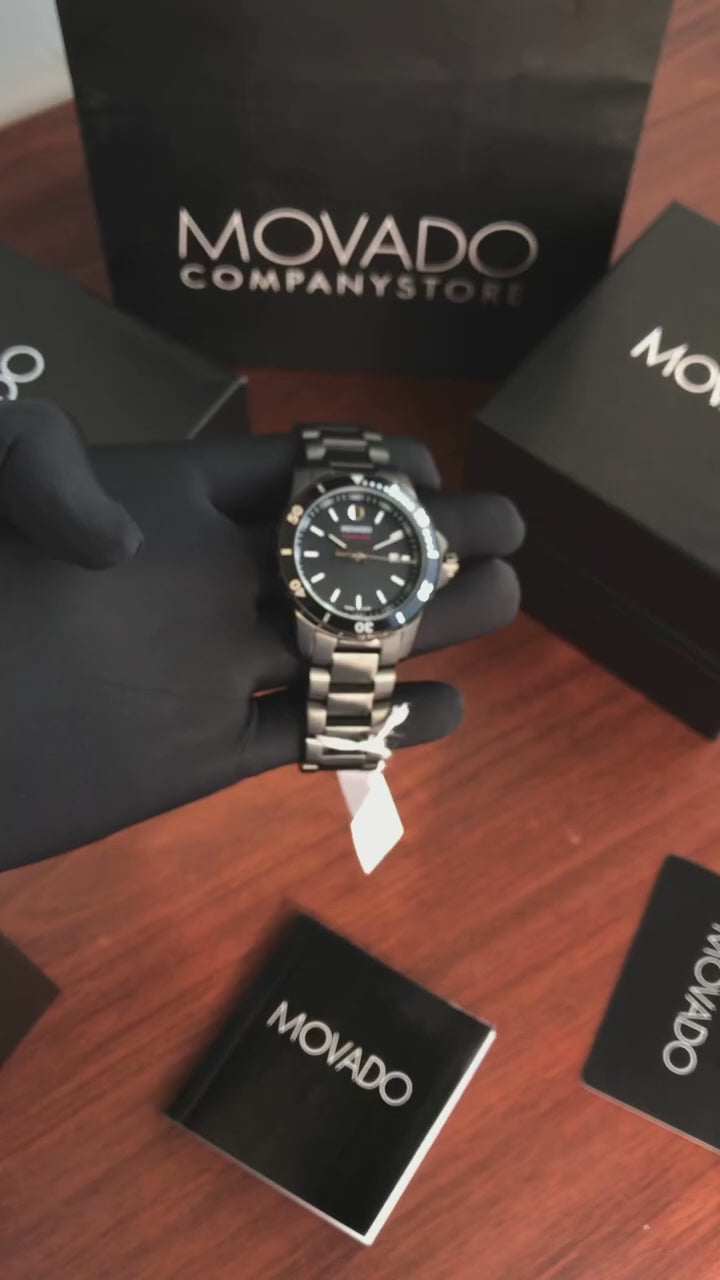 Movado 800 Series Black Dial Black PVD Japanese Men’s Watch